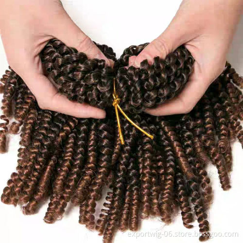 Factory Price Crochet Braid Curly Twist Hair Synthetic Fluffy Hair Extension Spring Twist Hair